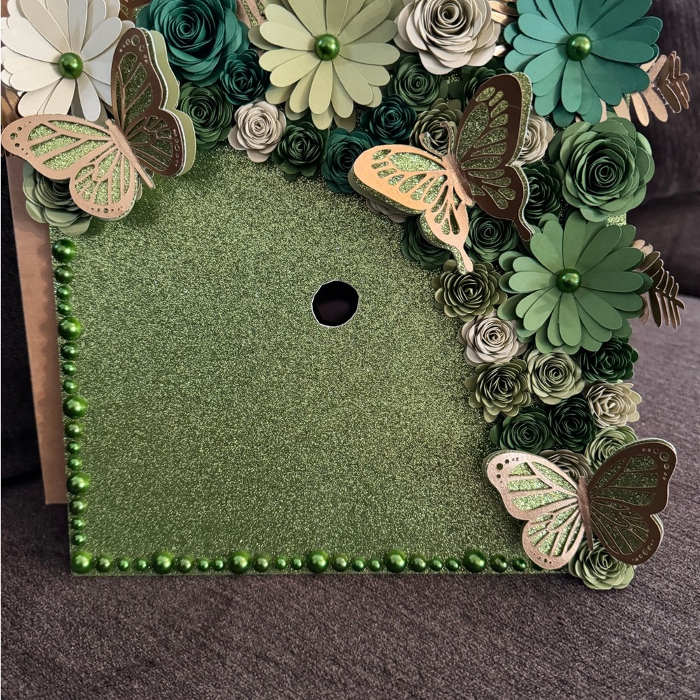 Green Floral and Butterfly Decor